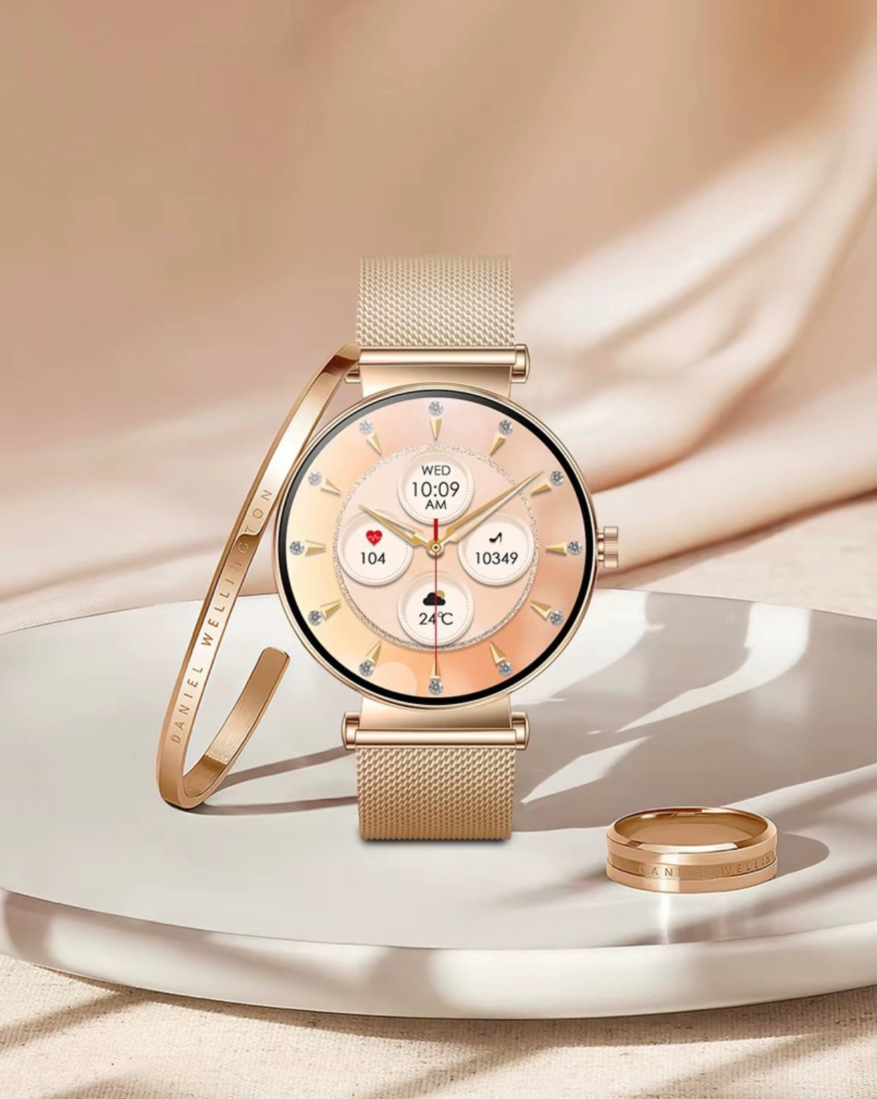 Montre Connectée Y16 – Élégance, Technologie & Bien-être au Féminin