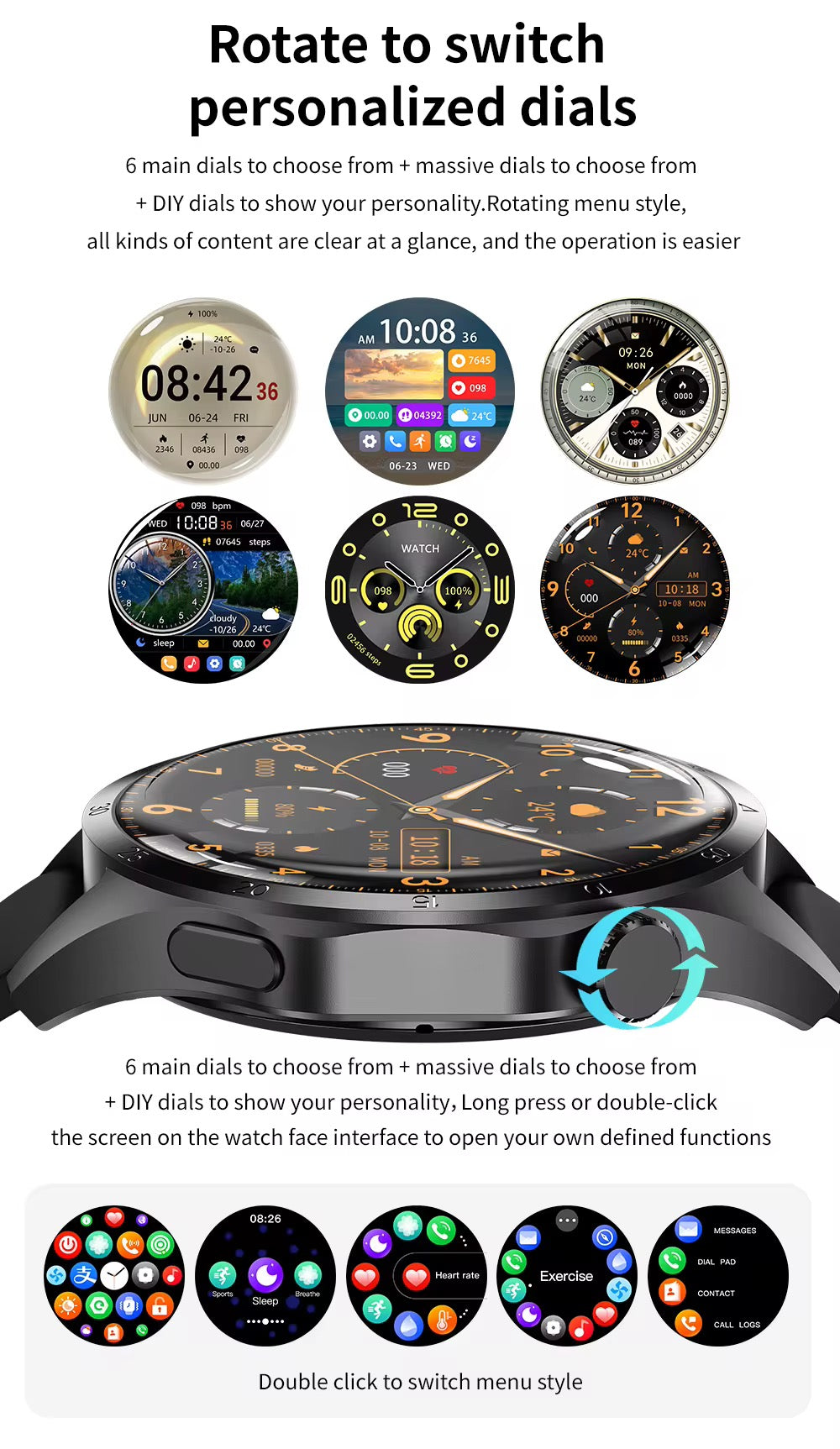 GT4 Pro – Montre connectée haut de gamme avec NFC et 2 bracelets (Silicone & Acier)