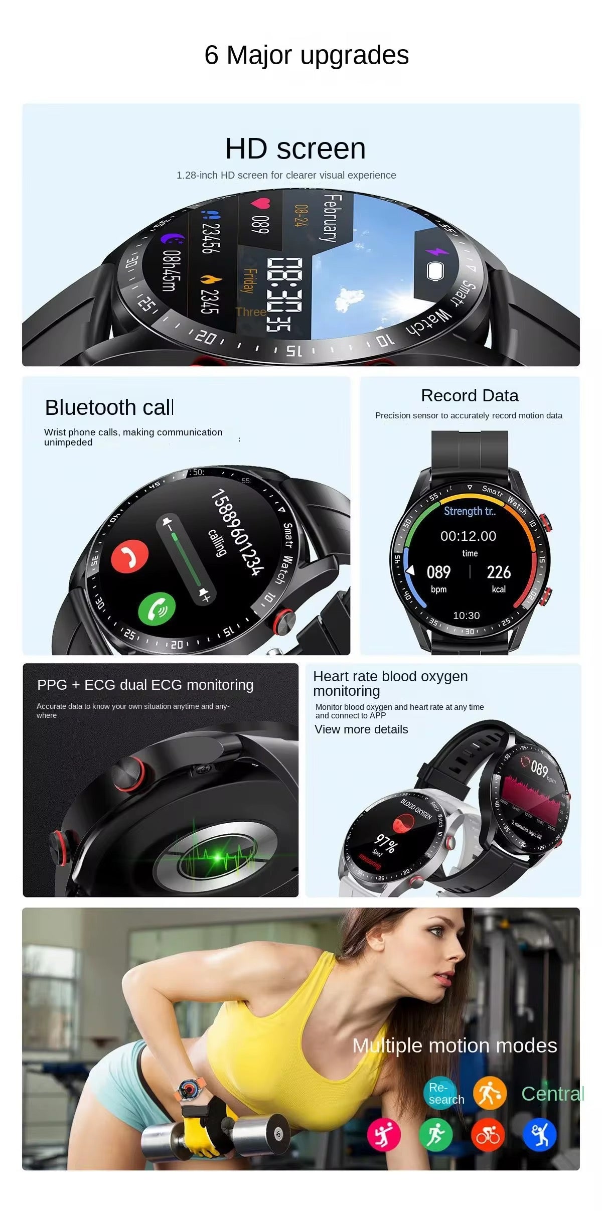 HW20 Smart Watch – Montre Connectée Élégante avec 2 Bracelets Interchangeables