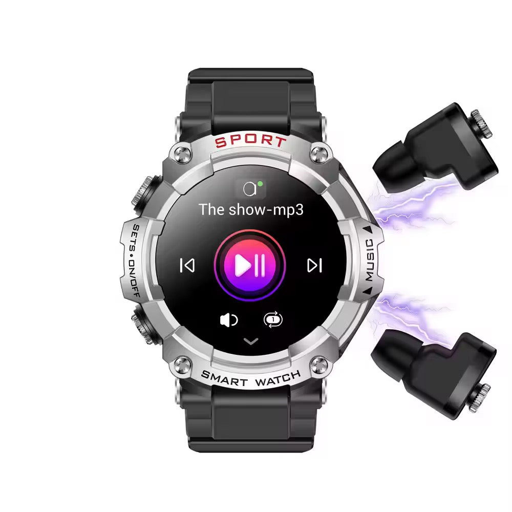 Montre Connectée T96 – Écouteurs Bluetooth Intégrés & Grand Écran HD