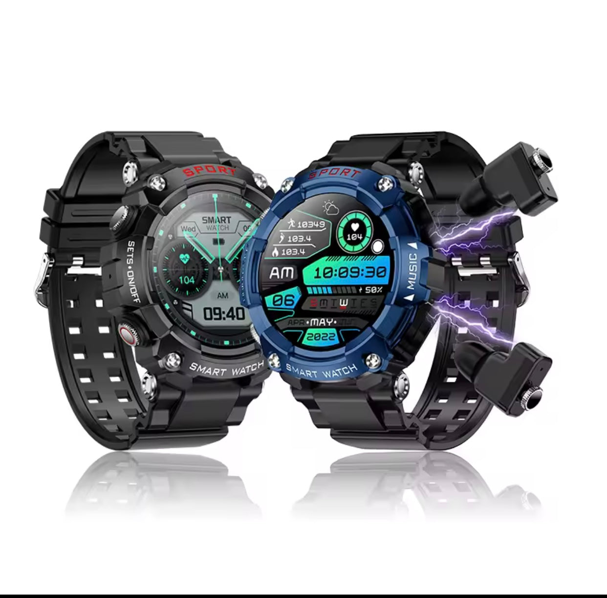 Montres Intelligentes 2-en-1 avec Écouteurs Sans Fil