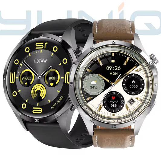 GT4 Pro – Montre connectée haut de gamme avec NFC et 2 bracelets (Silicone & Acier)
