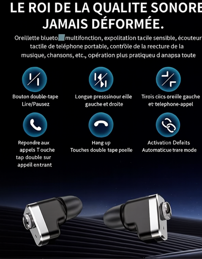 Montre Connectée T95 avec Écouteurs Bluetooth Intégrés. Élégant & Technologies avec 2 Bracelets doux, légers et confortables