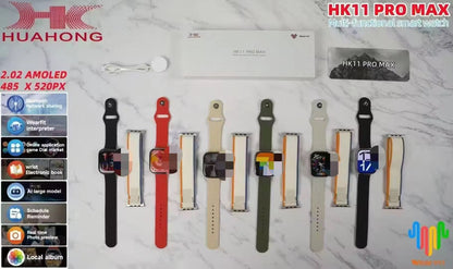 HK11 Pro Max – Montre Connectée Multifonction avec Double Bracelet Intégré (AI & WearFit 2.0)