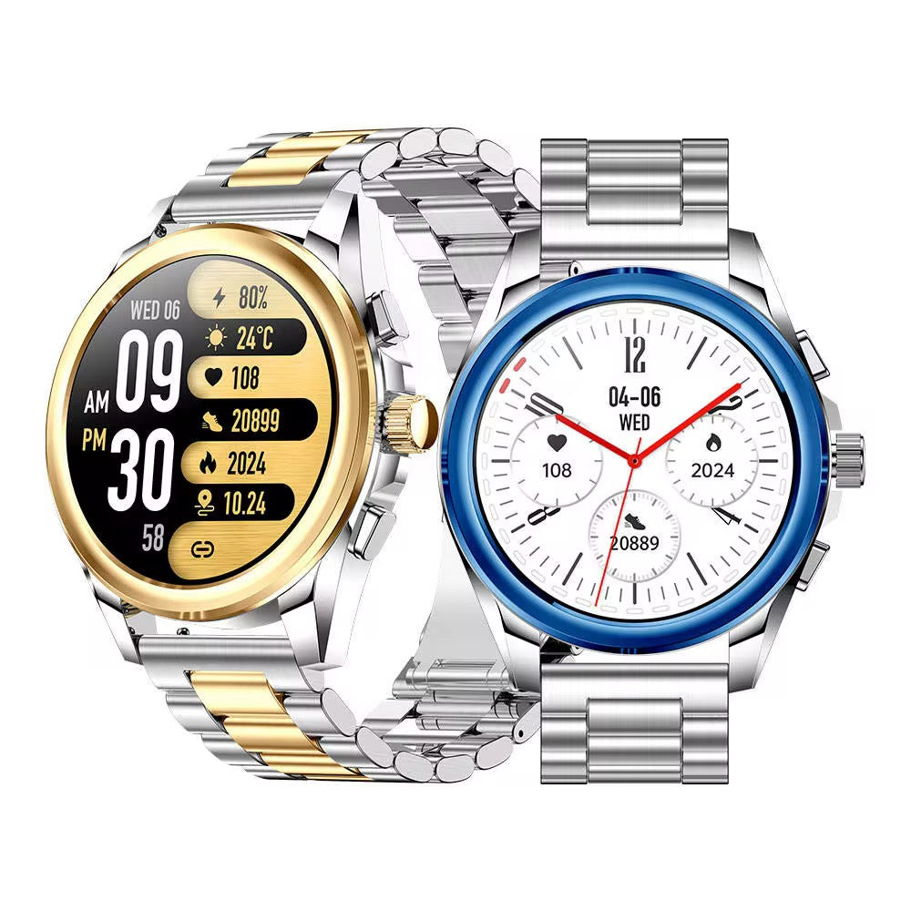 KC83 – Montre Connectée Haut de Gamme avec 2 Bracelets (Silicone & Acier)