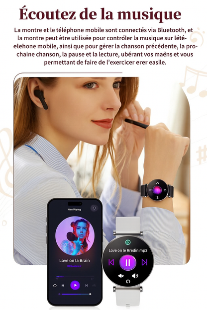 Montre Connectée Y16 – Élégance, Technologie & Bien-être au Féminin